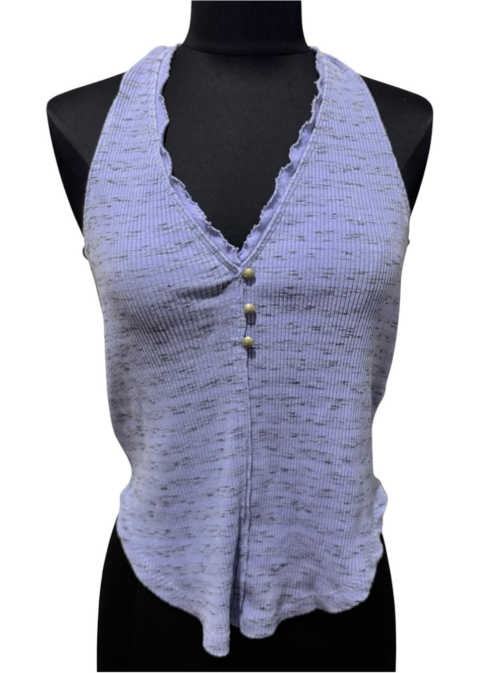 Anthropologie Pilcro Lavender Ribbed V-Neck Halter Tank  size M